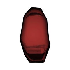 Miroir mural Tafla C3 en acier inoxydable poli de couleur rouge rubis par Zieta