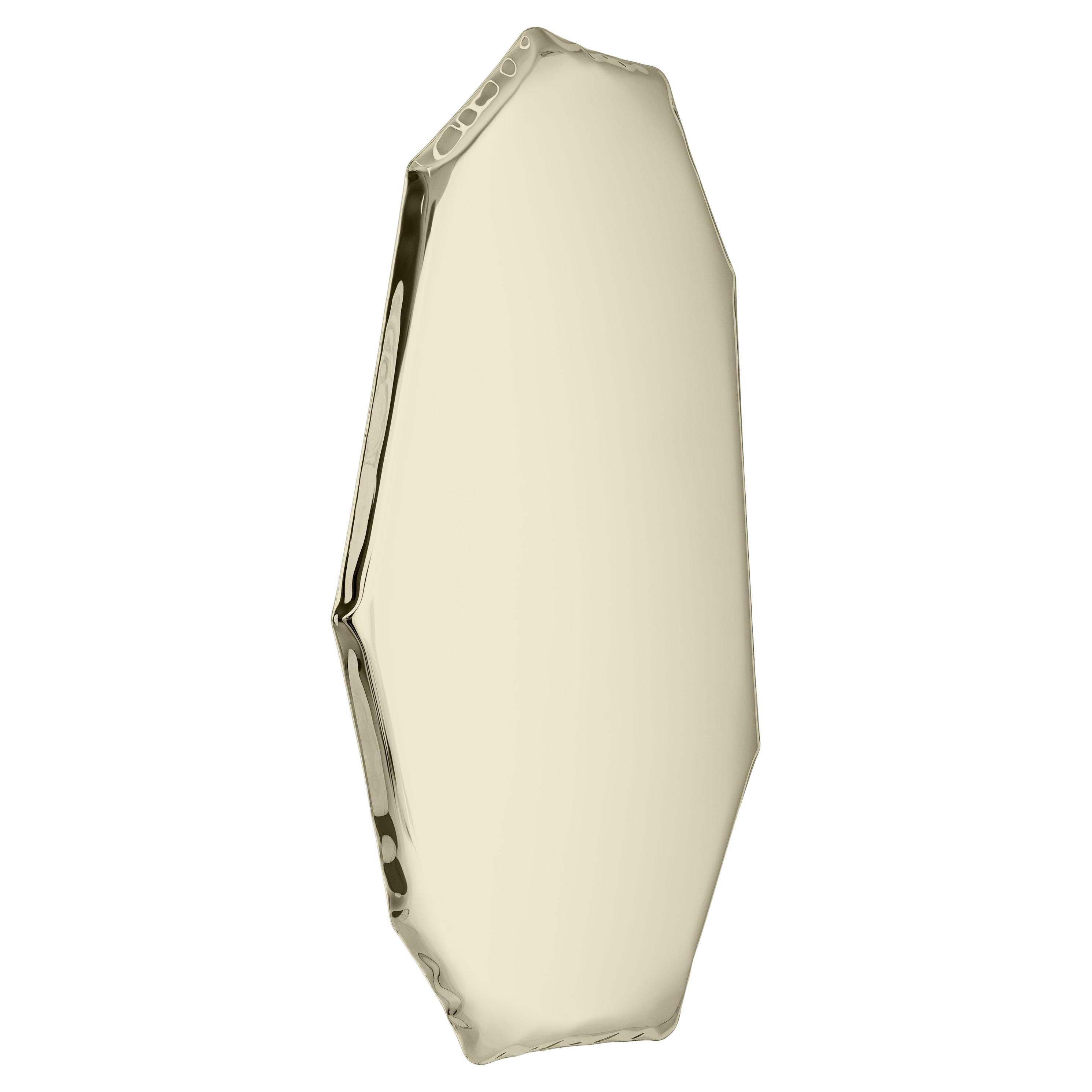 Tafla C3 Polished Stainless Steel Light Gold Color Wall Mirror by Zieta For Sale