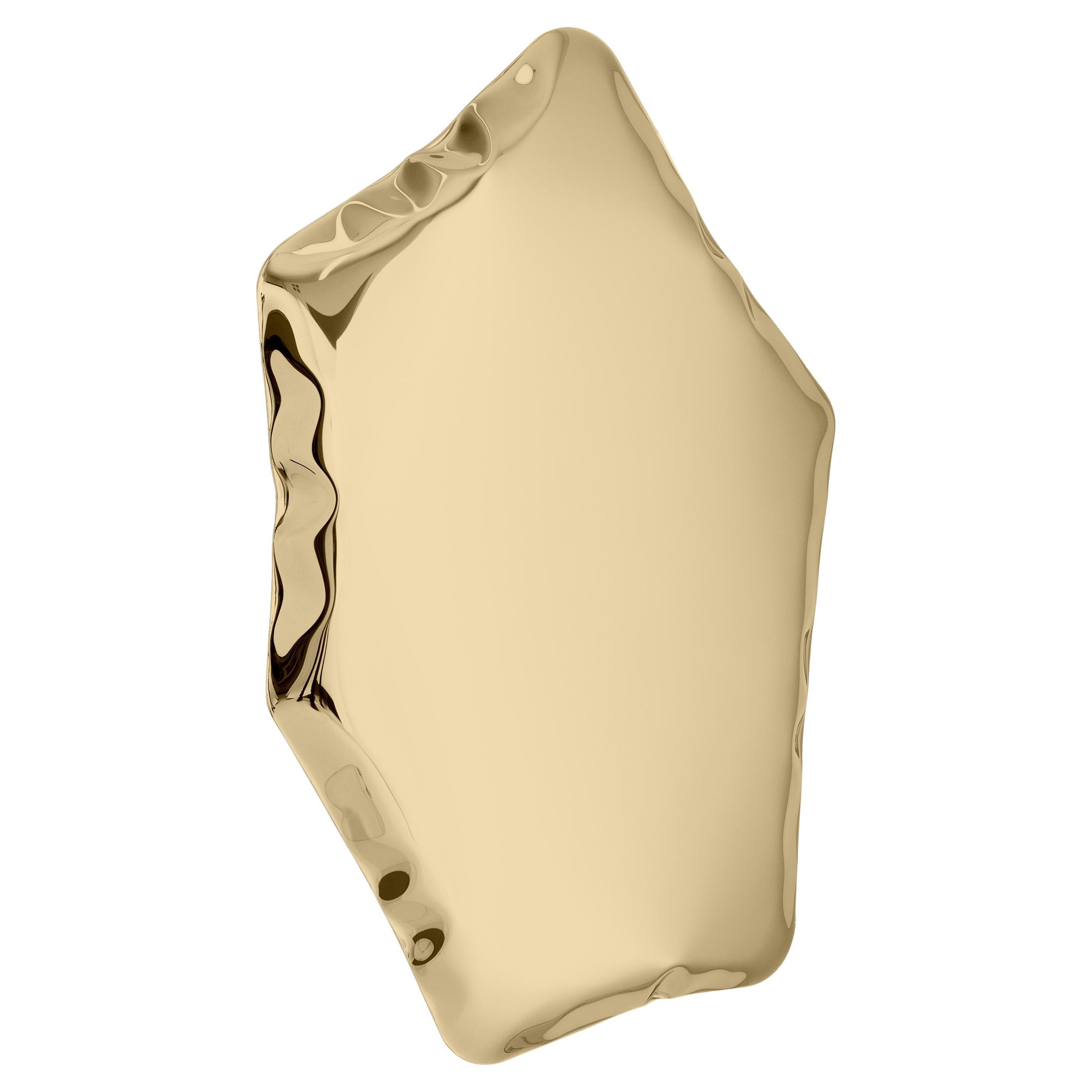 Specchio da parete Tafla C5 in acciaio inox lucido color oro classico di Zieta