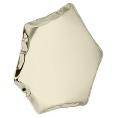 Tafla C6 Polished Stainless Steel Light Gold Color Wall Mirror by Zieta