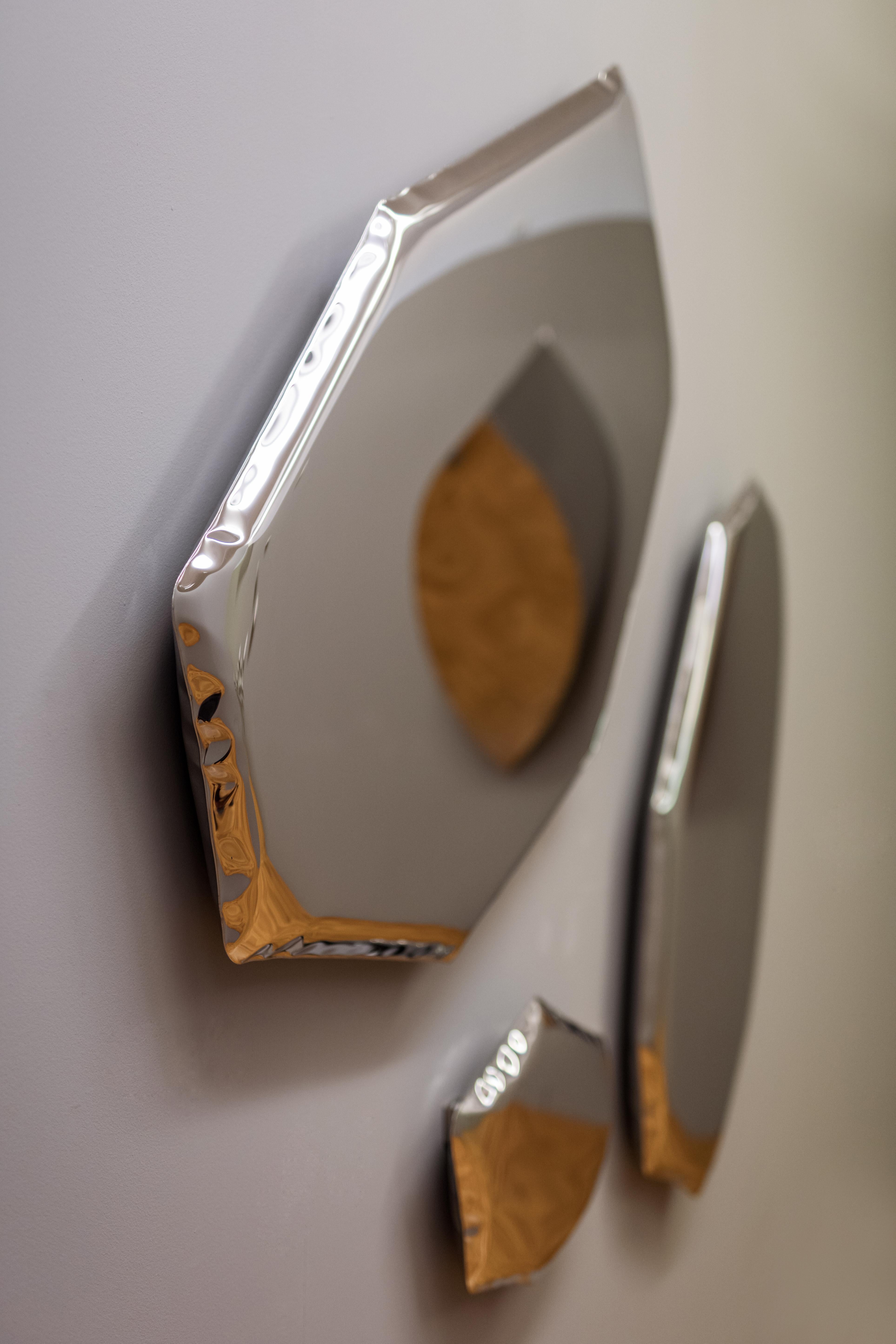 Minimalist Tafla Mirror 'C4' in Polished Stainless Steel by Zieta, In Stock For Sale