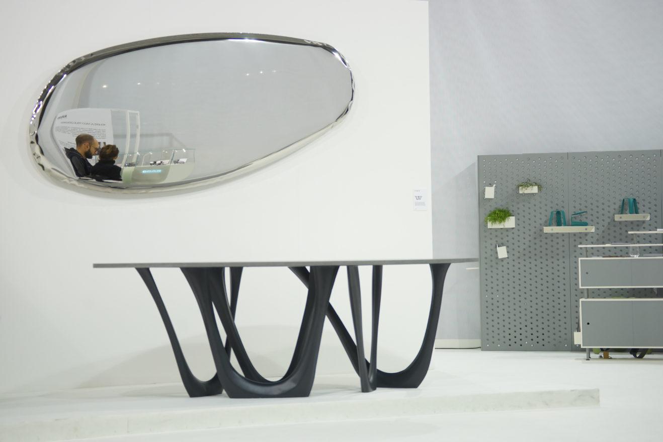 Contemporary Mirror 'OKO 62' in stainless steel by Zieta For Sale