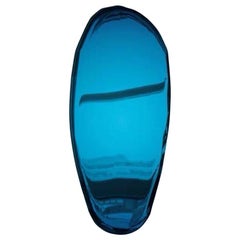 Tafla O1 Polished Deep Space Blue Color Stainless Steel Wall Mirror by Zieta