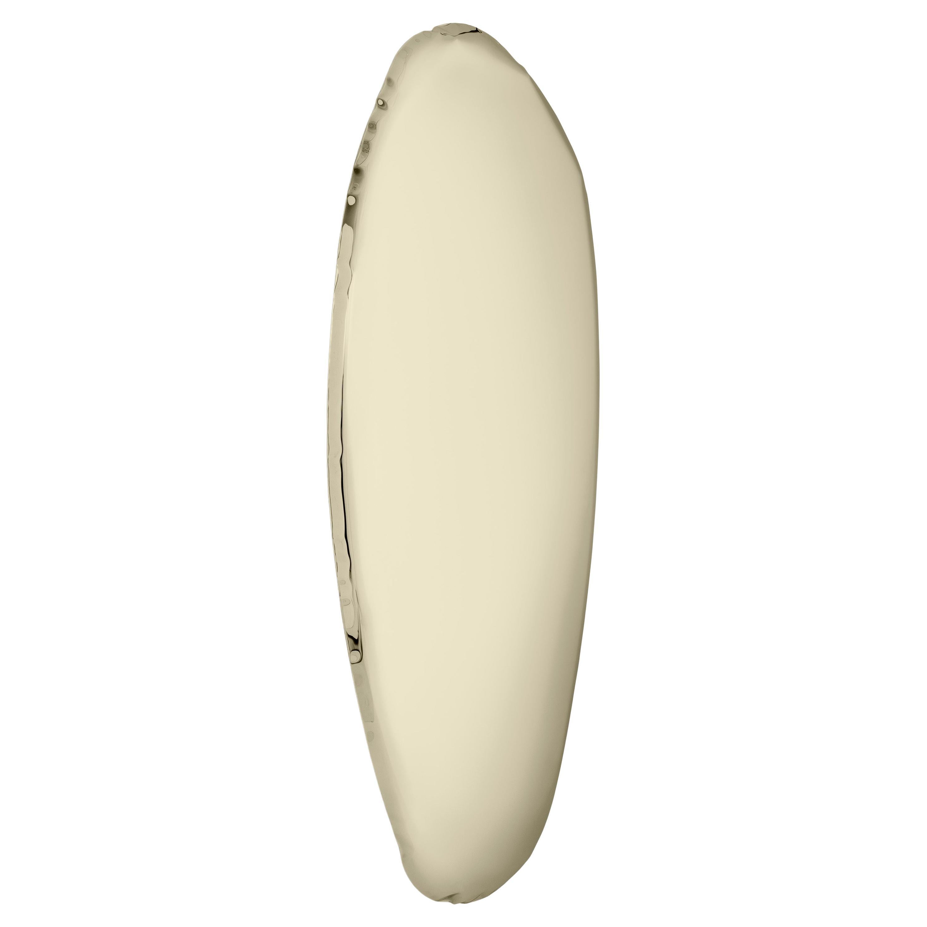 Tafla O1 Polished Stainless Steel Light Gold Color Wall Mirror by Zieta