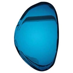 Tafla O2 Polished Deep Space Blue Color Stainless Steel Wall Mirror by Zieta