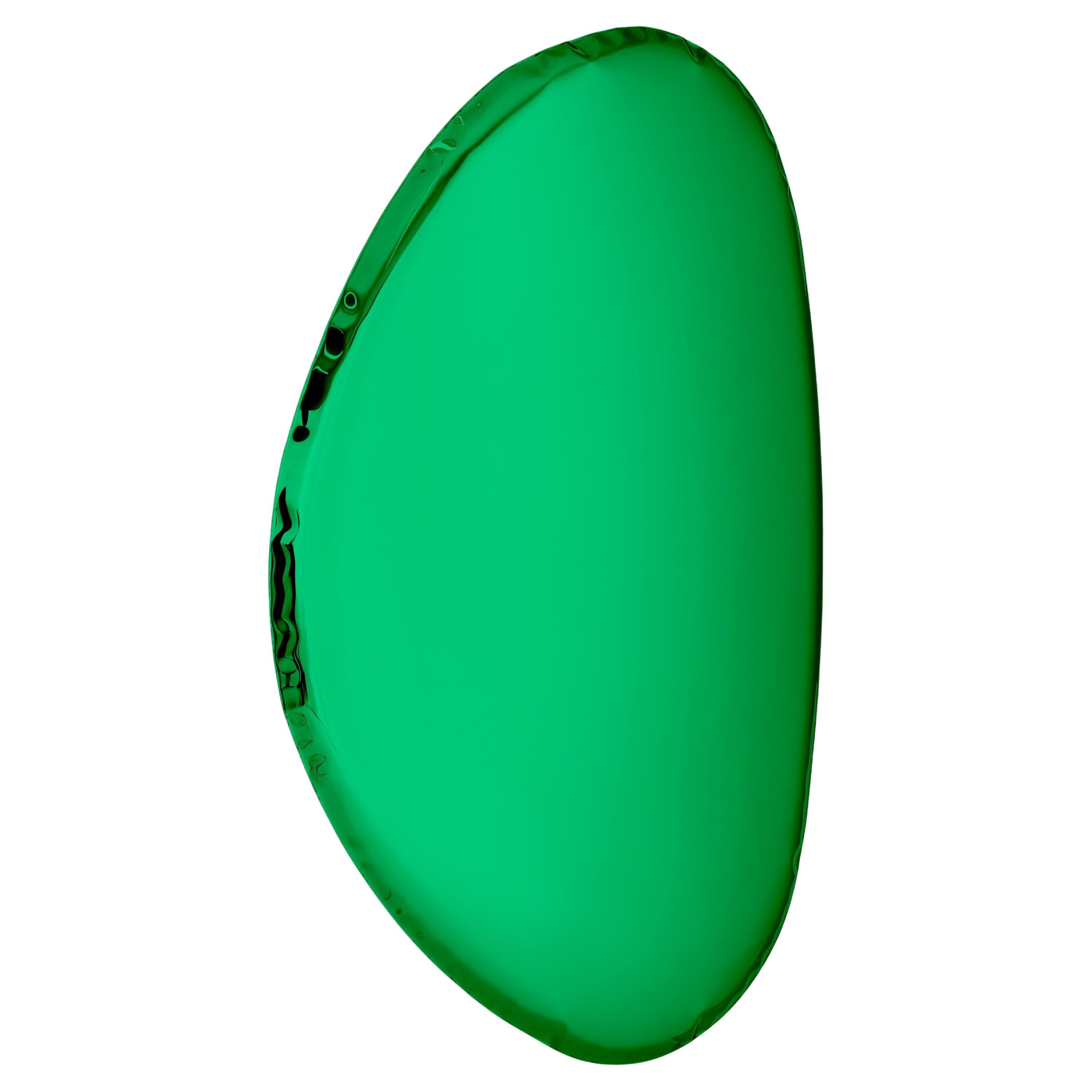 Tafla O2 Polished Emerald Color Stainless Steel Wall Mirror by Zieta
