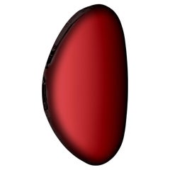 Miroir mural Tafla O2 en acier inoxydable poli de couleur rouge rubis par Zieta