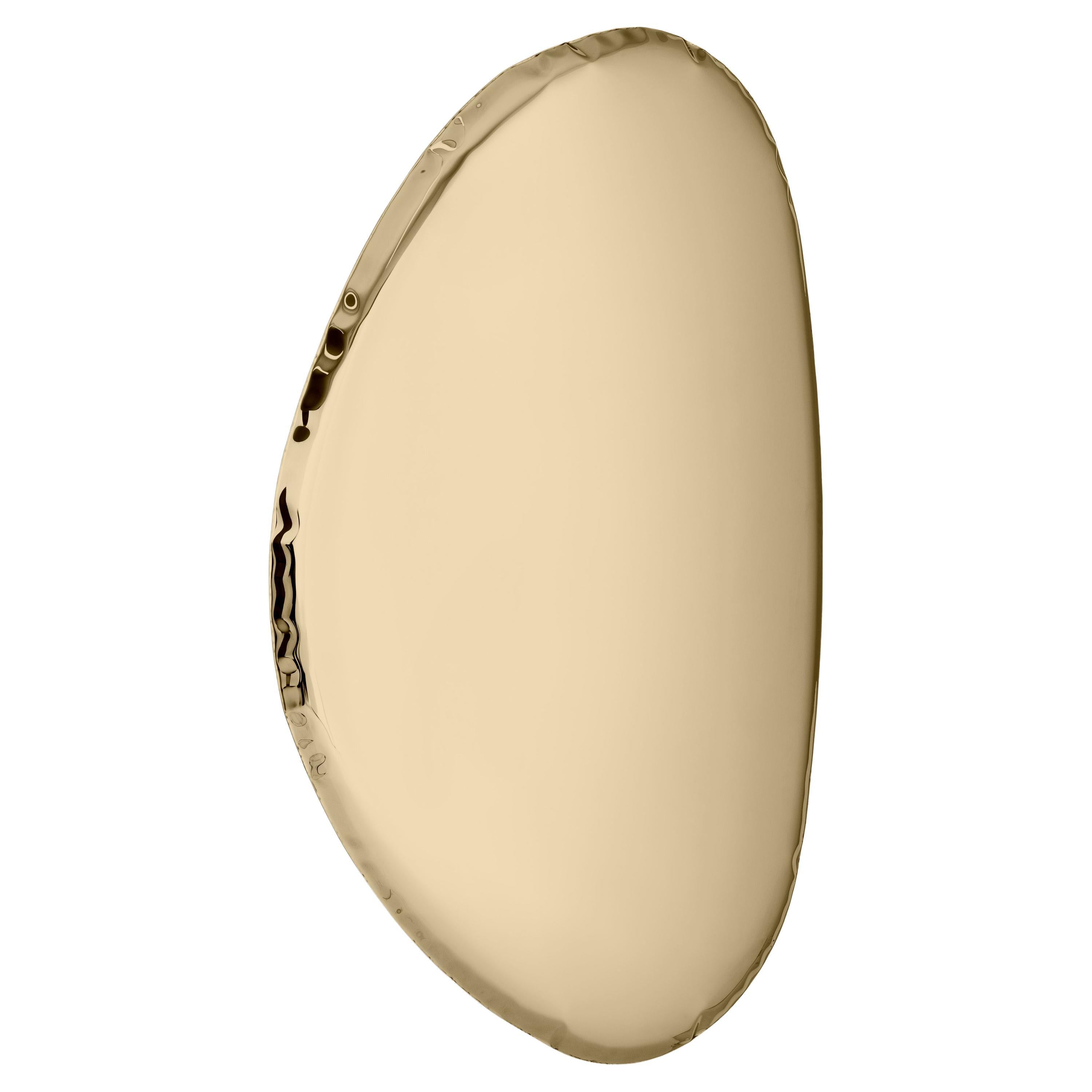 Tafla O2 Polished Stainless Steel Classic Gold Color Wall Mirror by Zieta