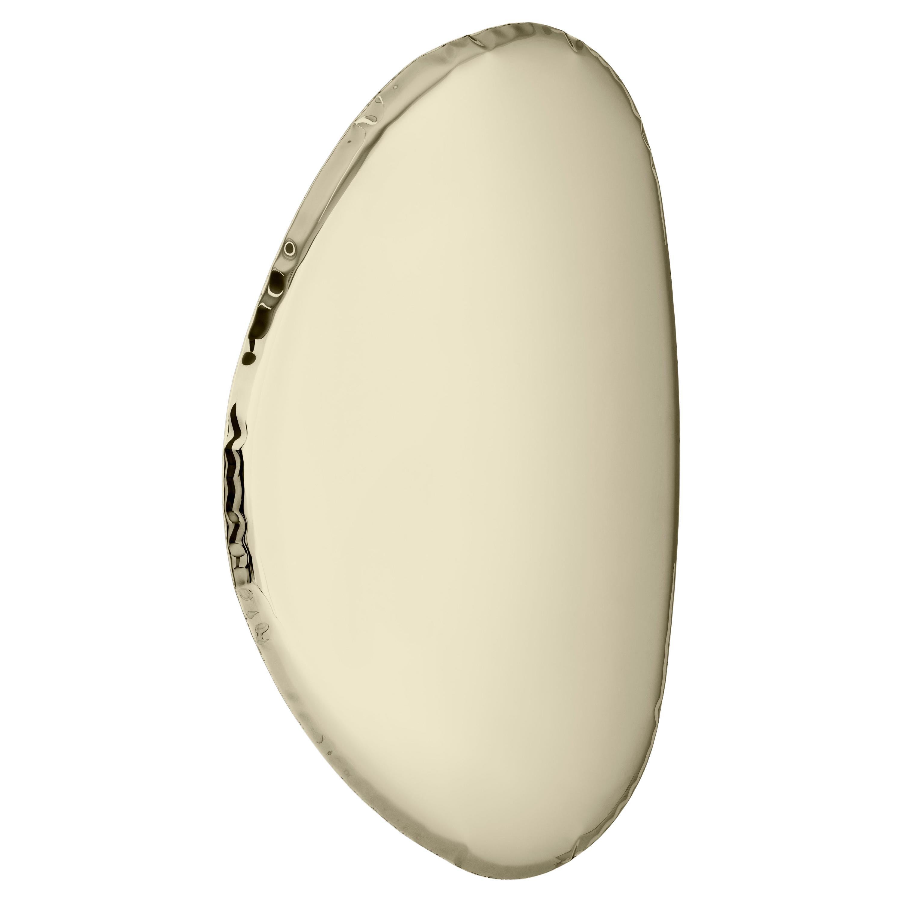 Tafla O2 Polished Stainless Steel Light Gold Color Wall Mirror by Zieta For Sale