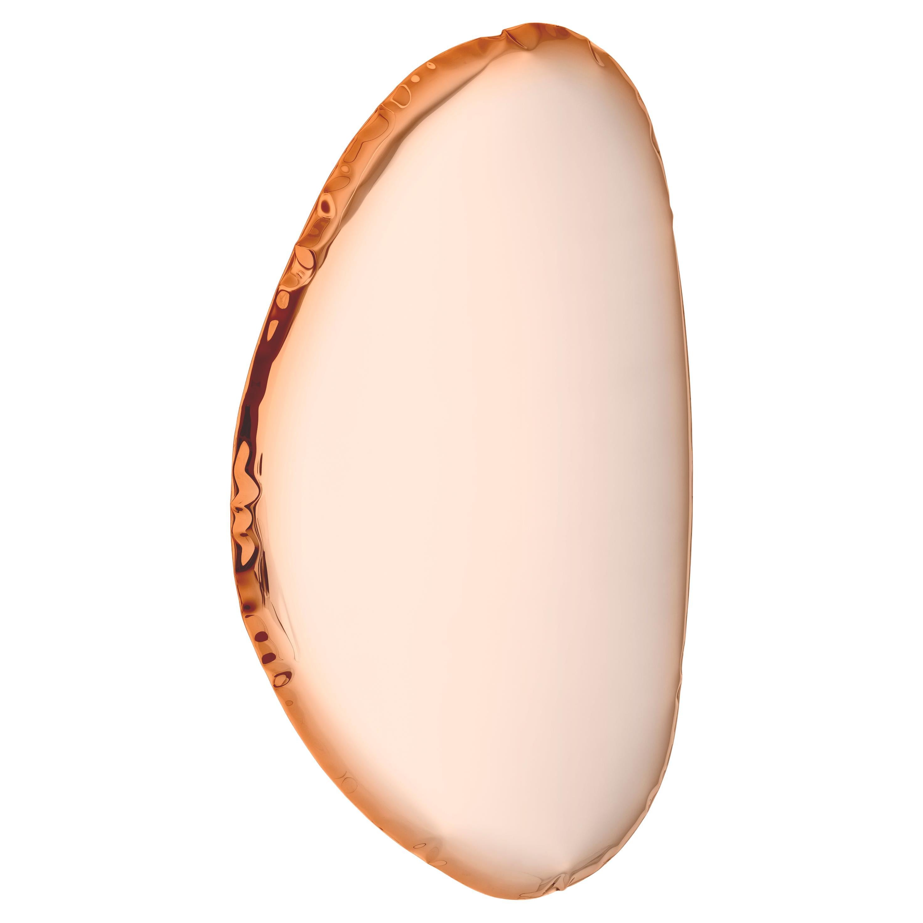 Tafla O3 Polished Stainless Steel Rose Gold Color Wall Mirror by Zieta For Sale