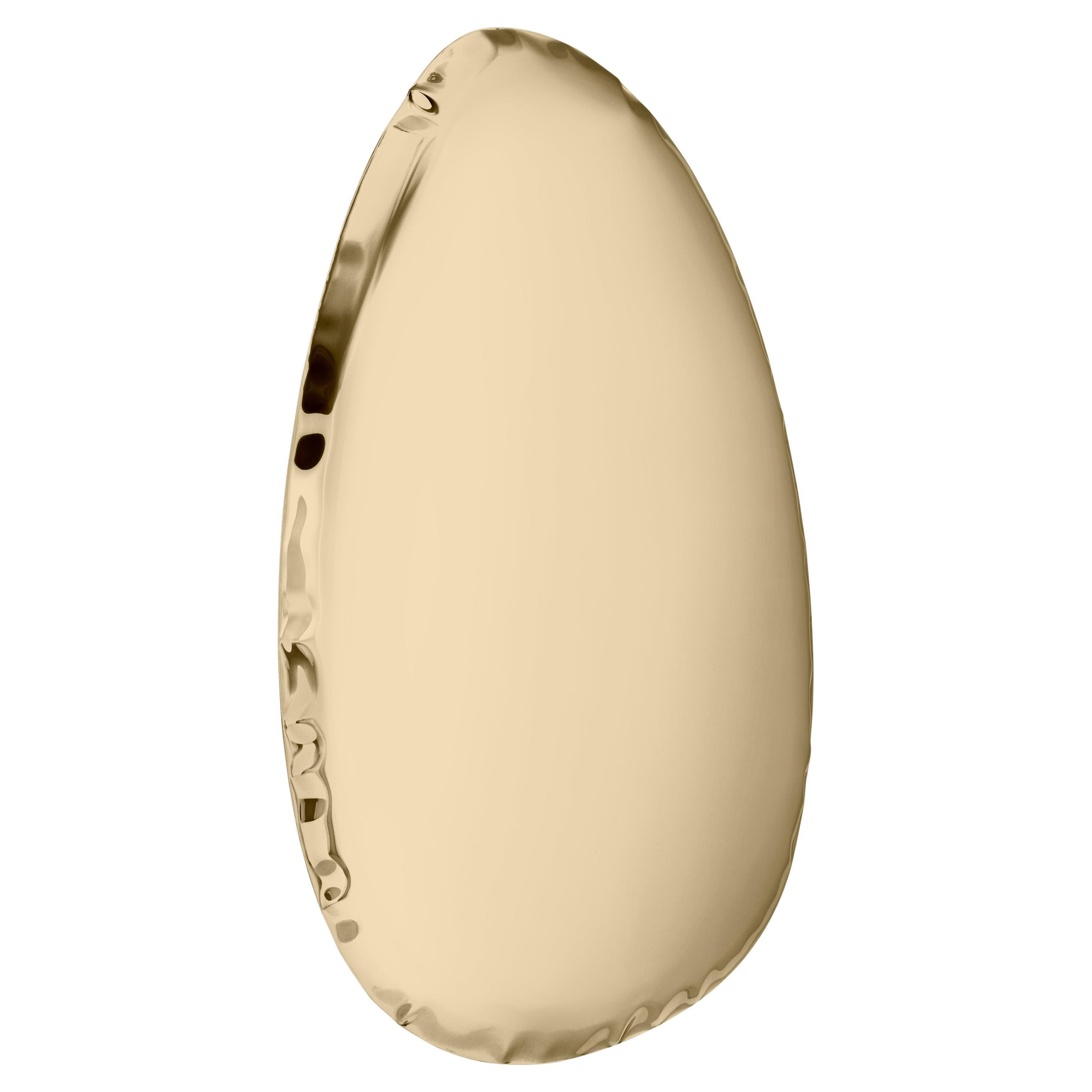 Tafla O4.5 Polished Stainless Steel Classic Gold Color Wall Mirror by Zieta
