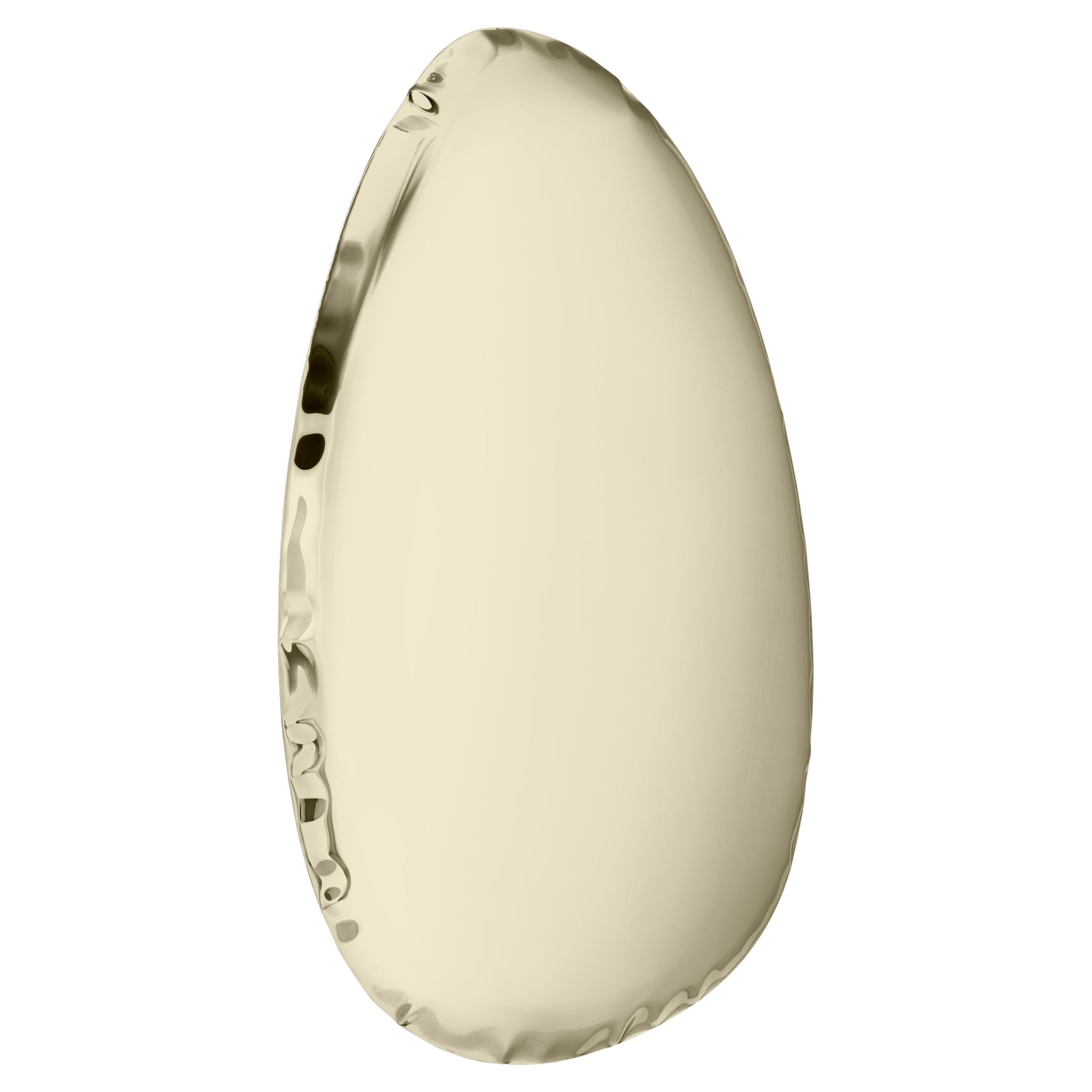 Tafla O4.5 Polished Stainless Steel Light Gold Color Wall Mirror by Zieta For Sale