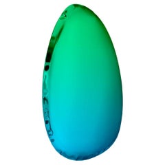 Tafla O4.5 Stainless Steel Gradient-Emerald and Sapphire Wall Mirror by Zieta