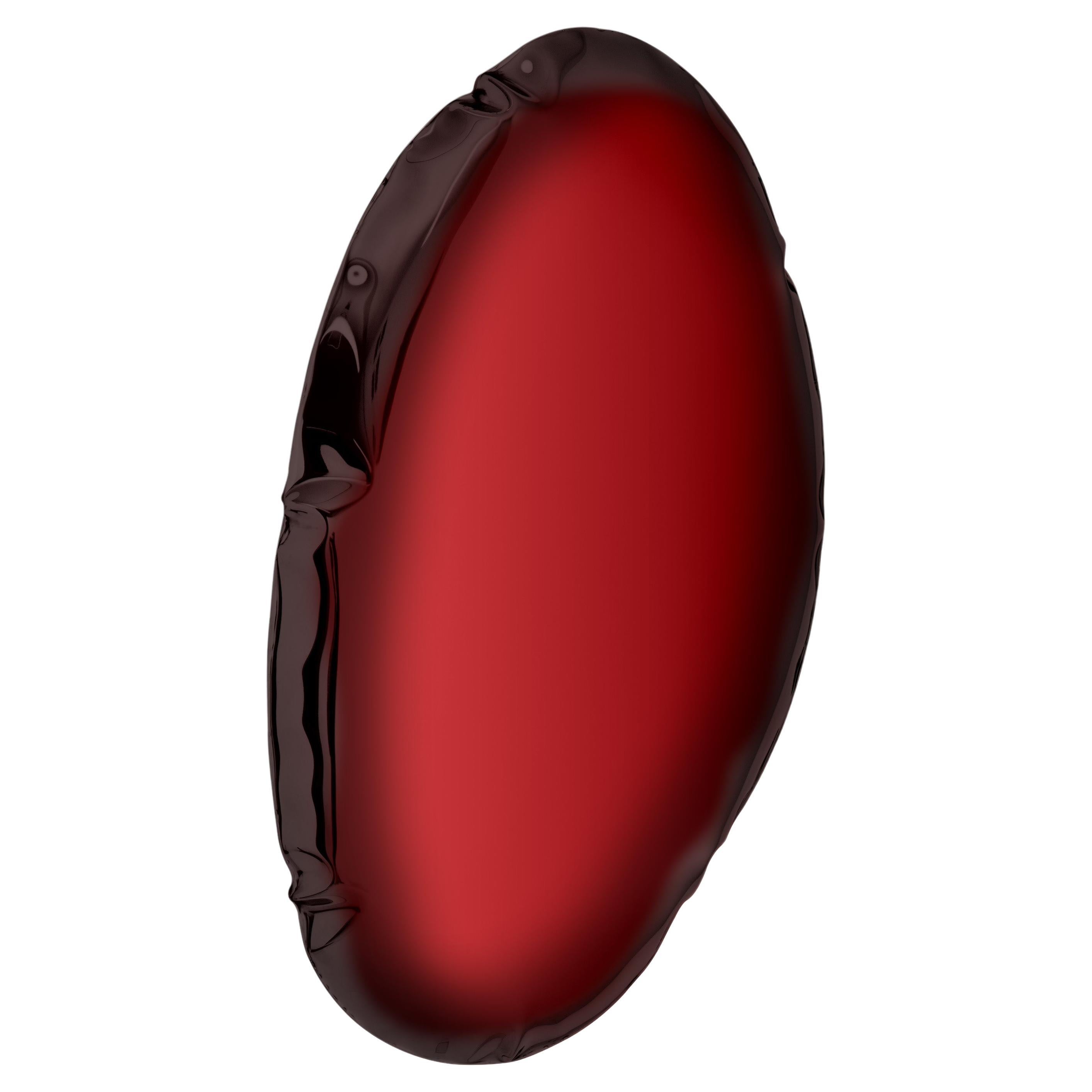 Tafla O5 Polished Rubin Red Color Stainless Steel Wall Mirror by Zieta