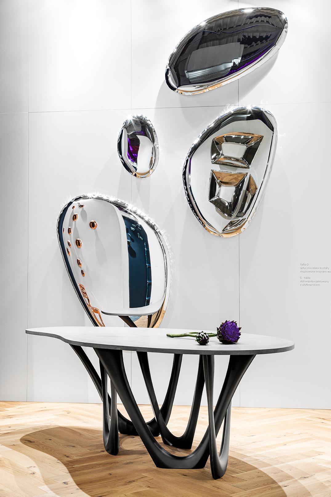 Miroir mural Tafla O5 en acier inoxydable poli par Zieta en vente 2