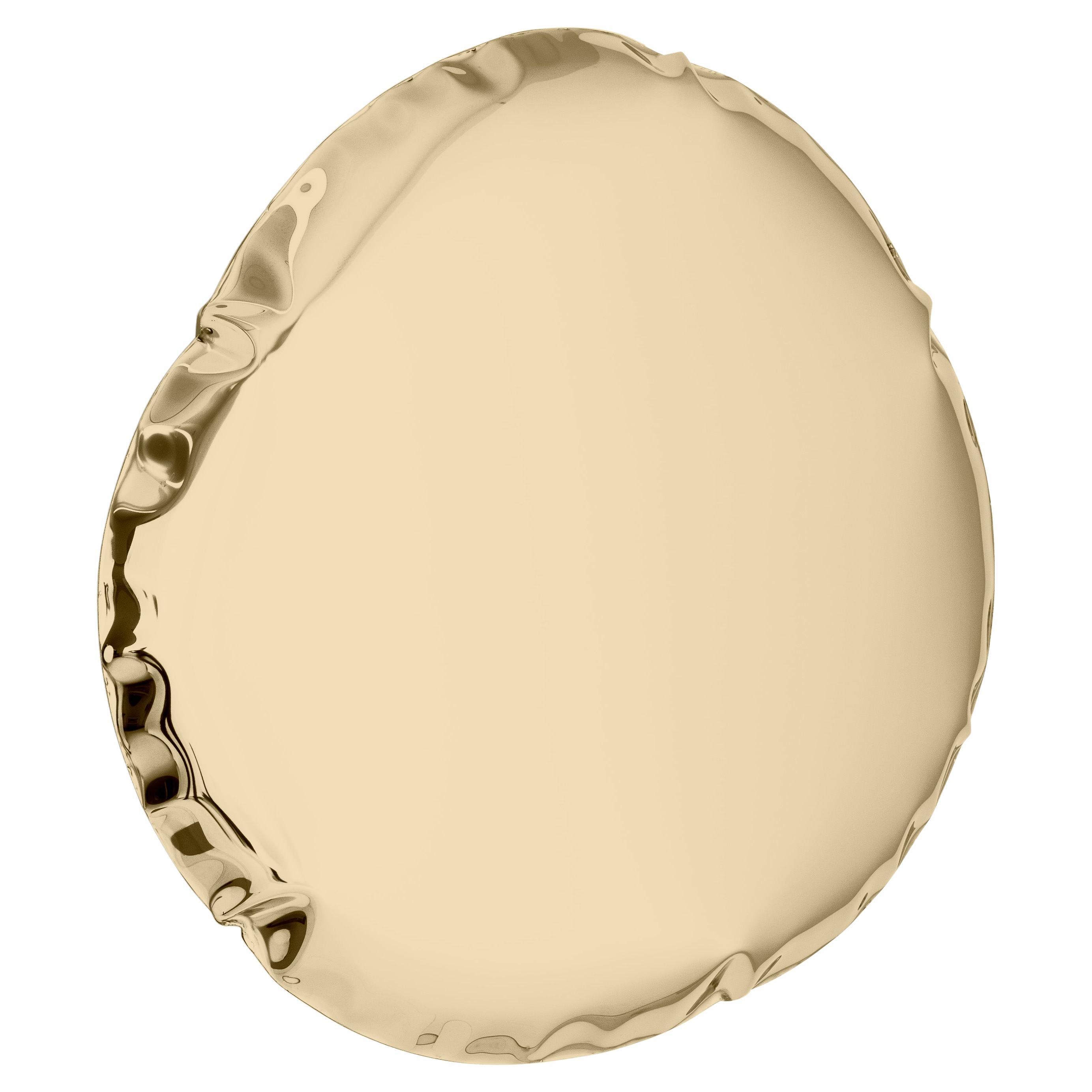 Tafla O6 Wandspiegel aus poliertem Edelstahl in klassischer Goldfarbe von Zieta im Angebot