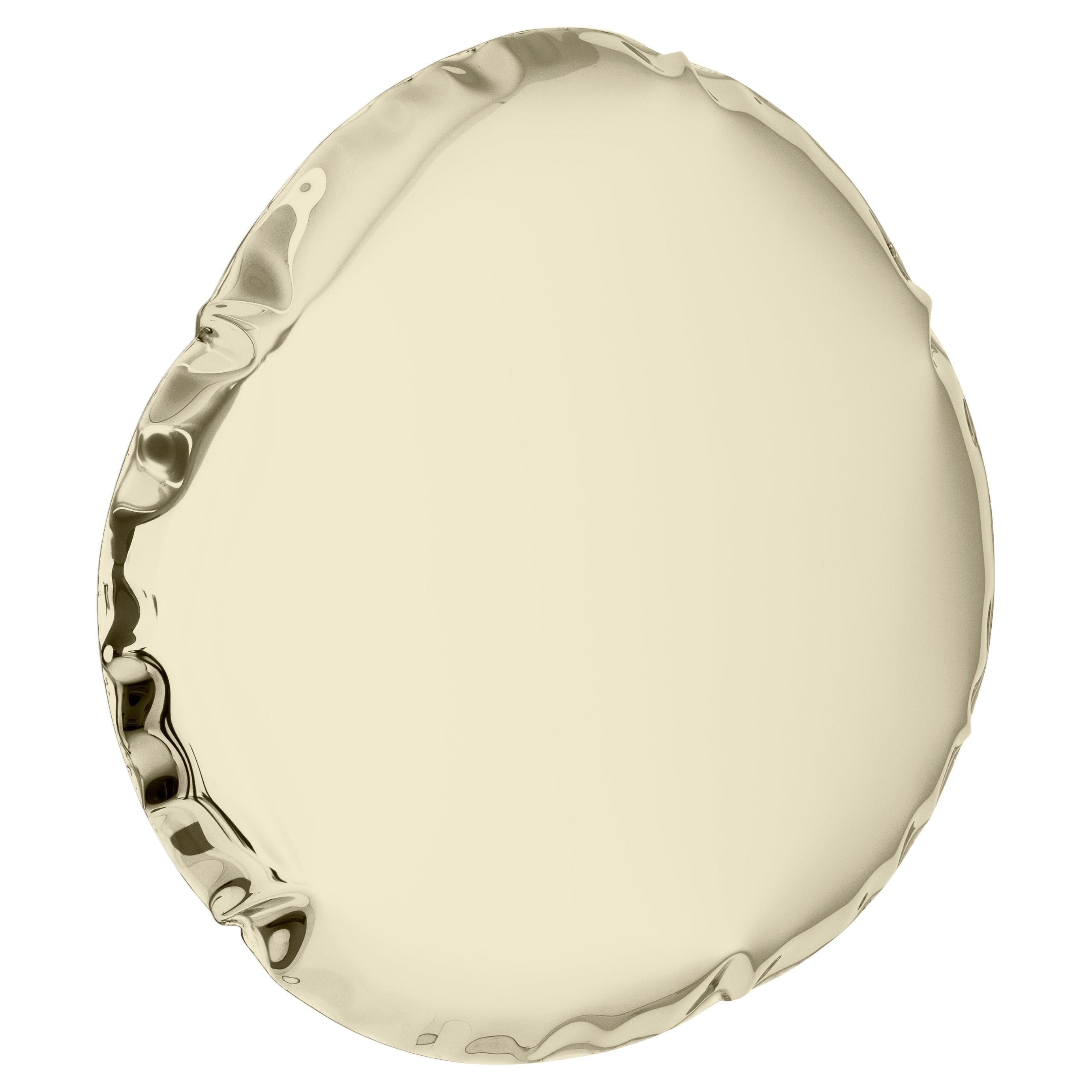 Tafla O6 Polished Stainless Steel Light Gold Color Wall Mirror by Zieta For Sale