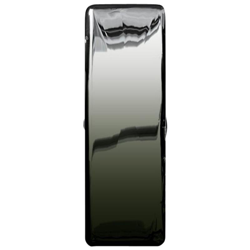 Tafla Q1 Wandspiegel aus poliertem dunklem, mattem Edelstahl von Zieta