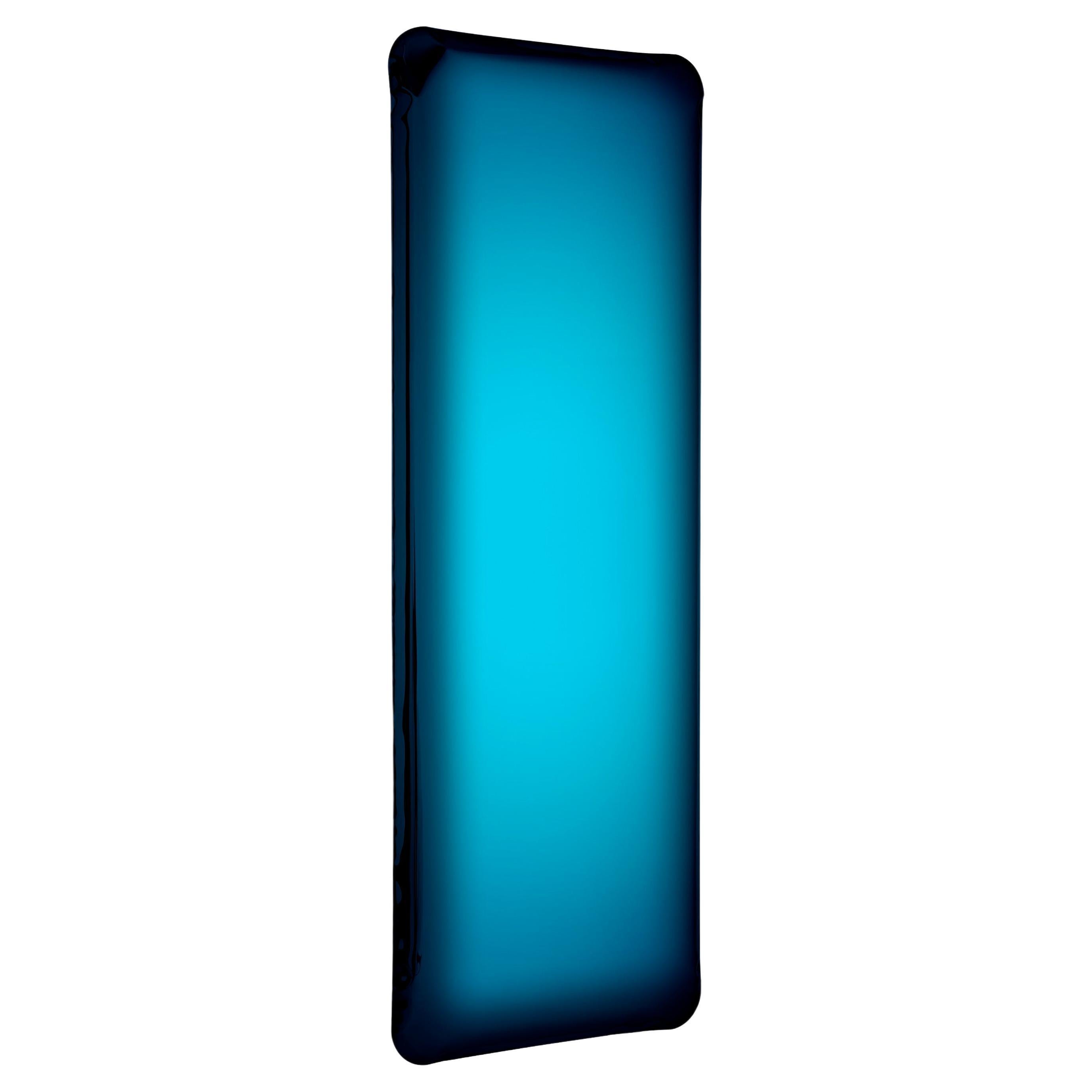 Tafla Q1 Polished Deep Space Blue Color Stainless Steel Wall Mirror by Zieta For Sale