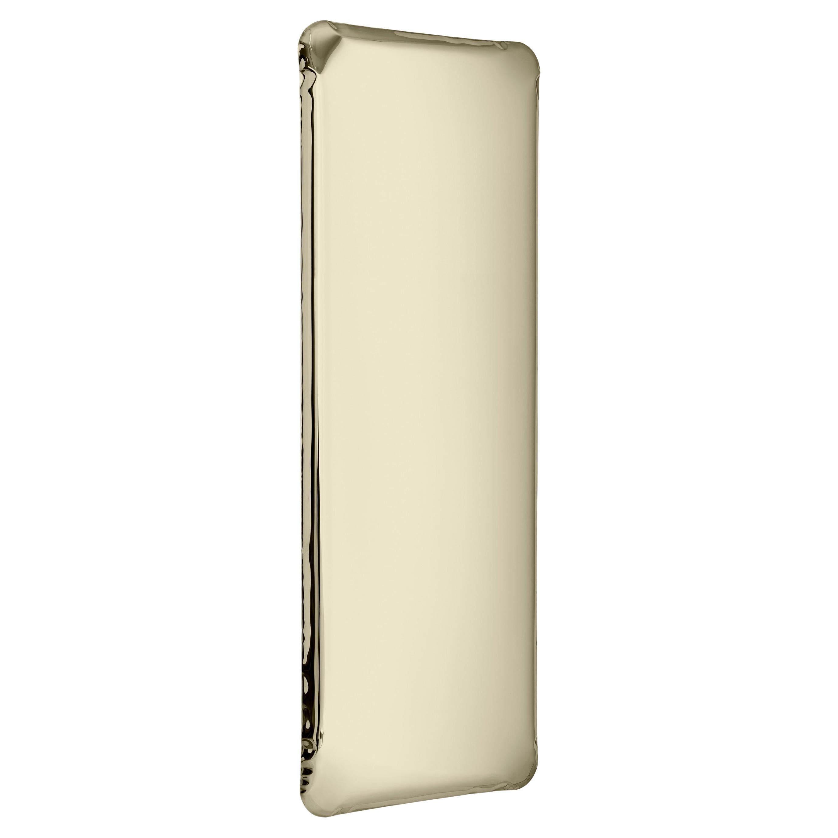 Tafla Q1 Polished Stainless Steel Light Gold Color Wall Mirror by Zieta