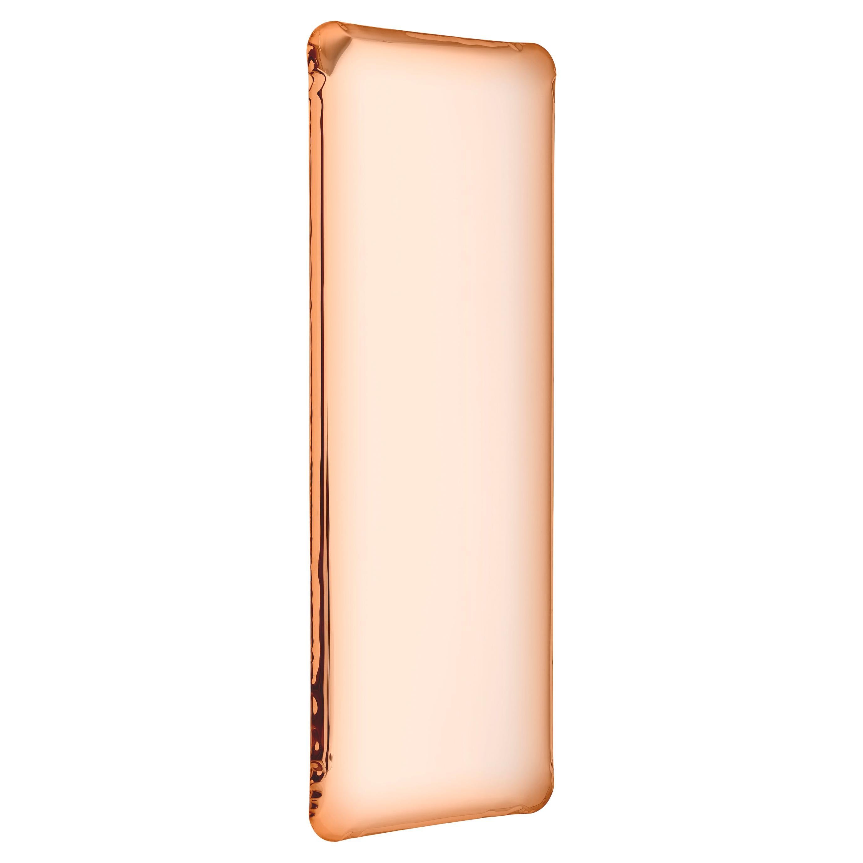 Tafla Q1 Polished Stainless Steel Rose Gold Color Wall Mirror by Zieta