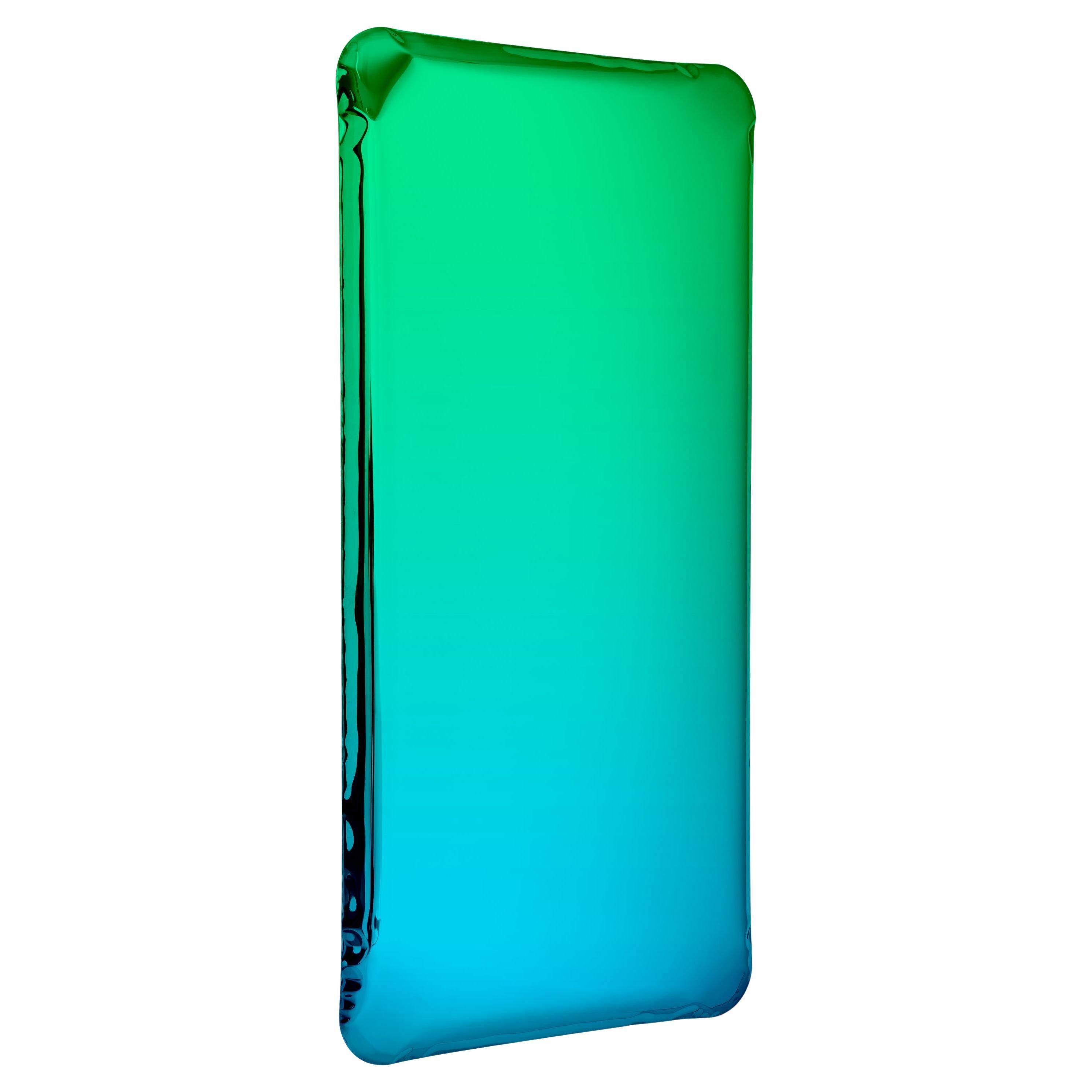 Tafla Q2 Polished Gradient of Emerald and Sapphire Color Stainless Steel Wall Mi