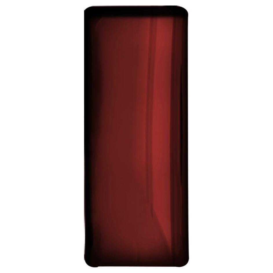 Miroir mural Tafla Q2 en acier inoxydable poli de couleur rouge rubis par Zieta