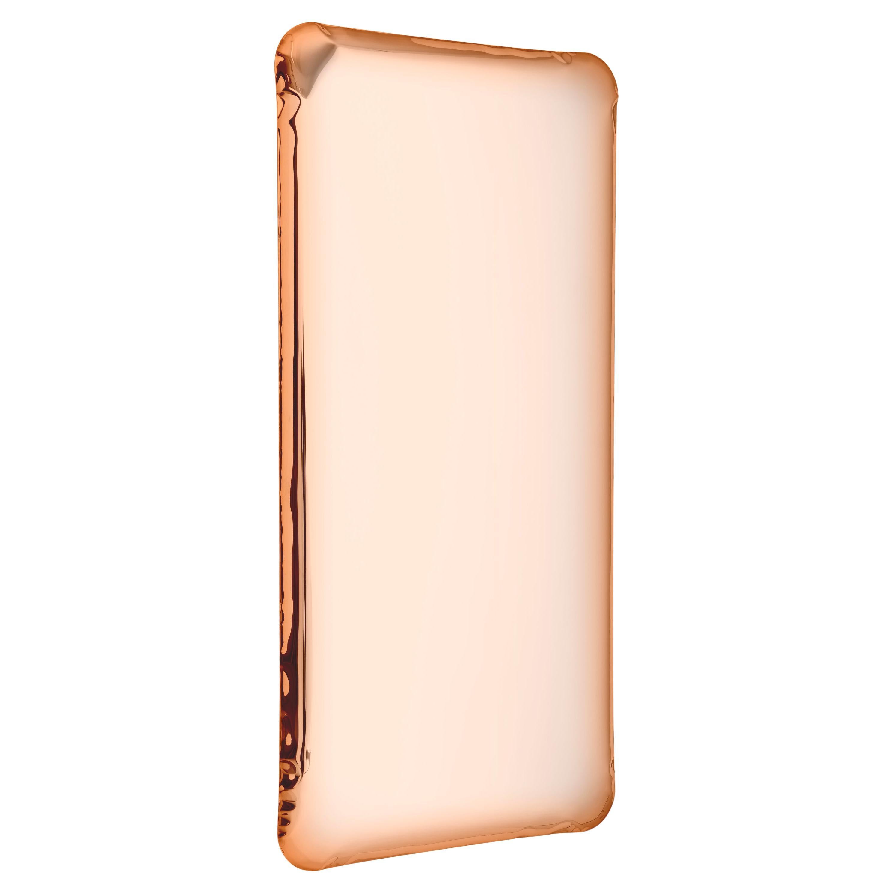 Tafla Q2 Specchio da parete in acciaio inox lucido color oro rosa di Zieta