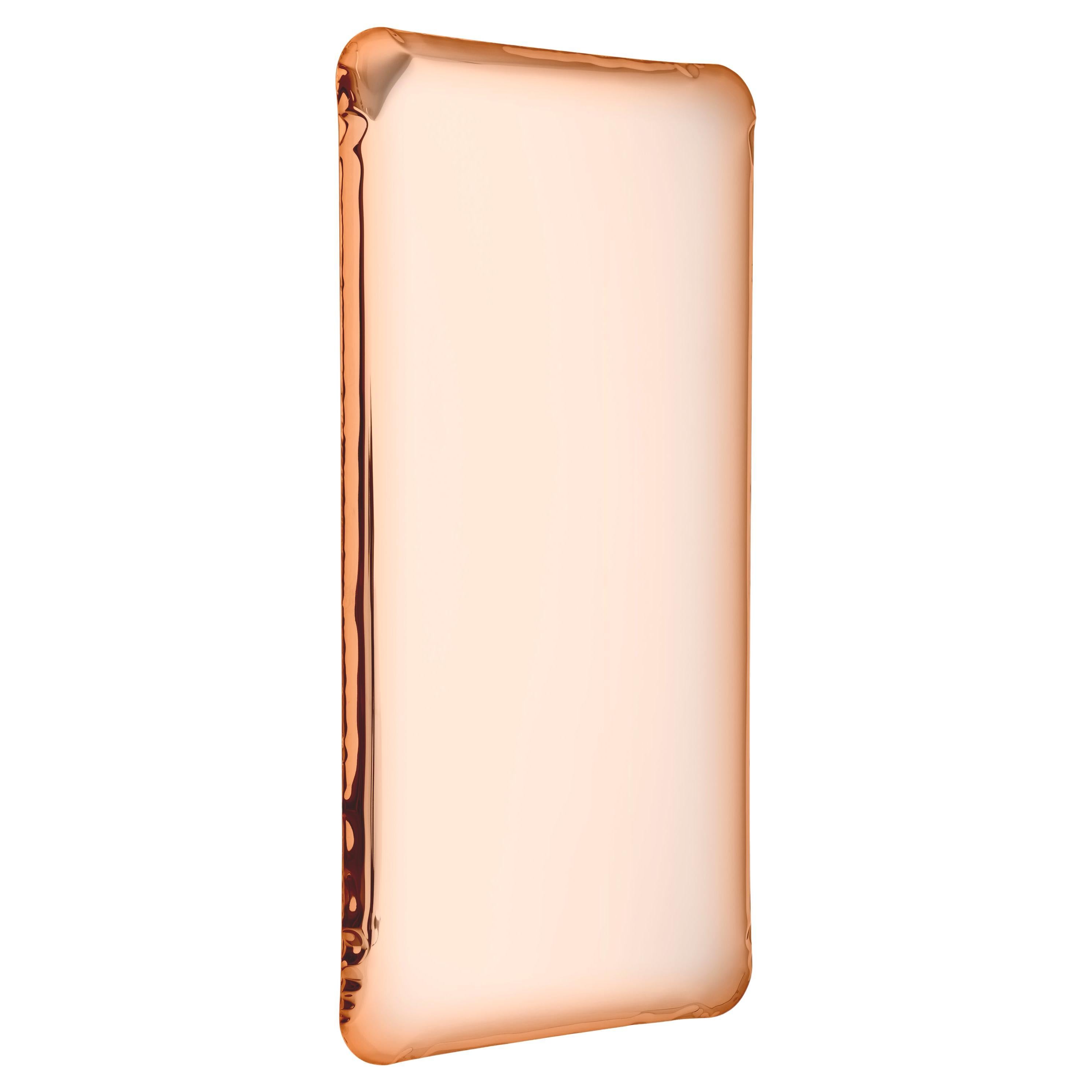 Tafla Q2 Polished Stainless Steel Rose Gold Color Wall Mirror by Zieta