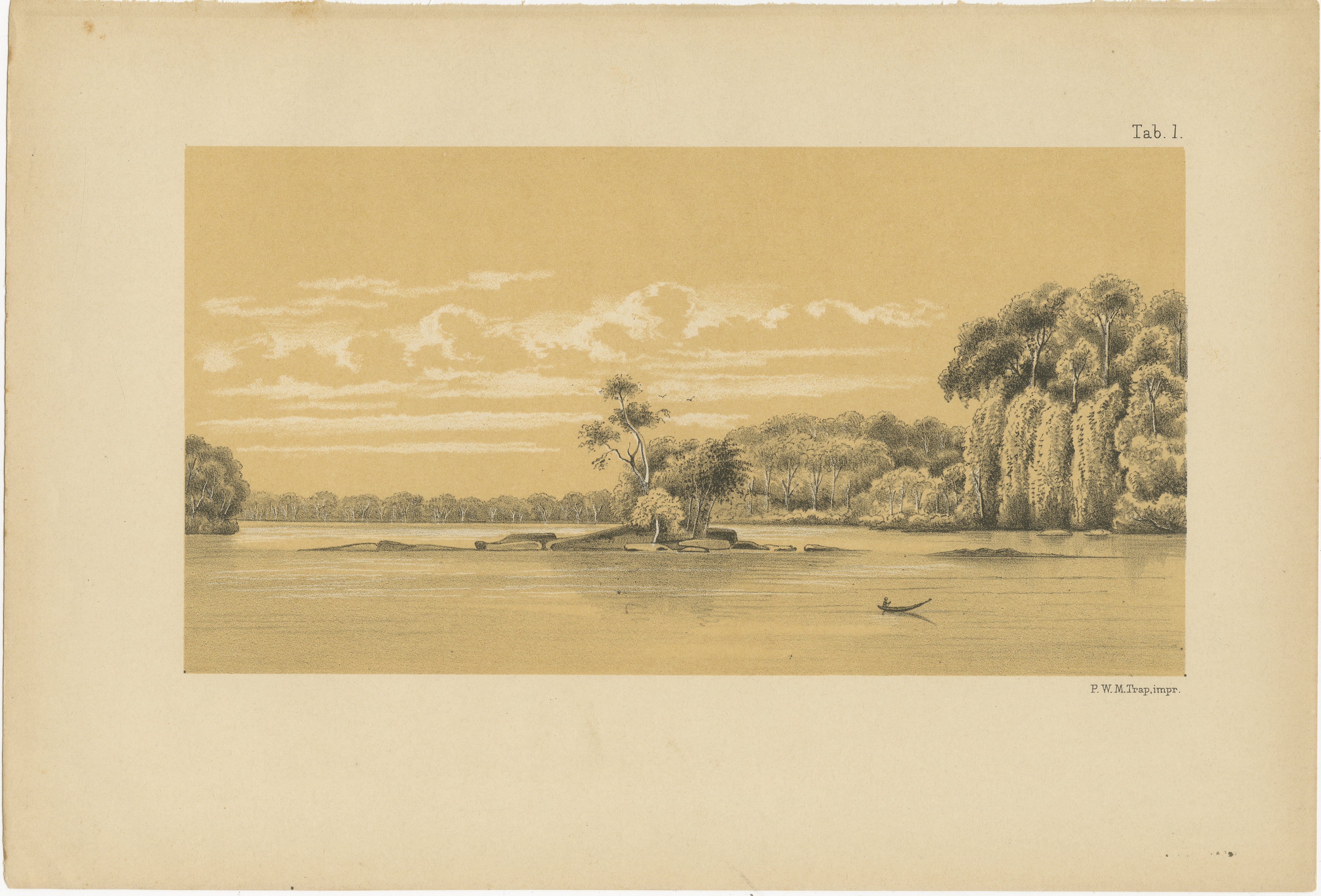 Tafra Island in Suriname - A Romantic River Landscape by Karl Martin, 1888