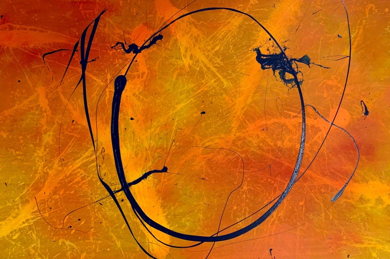Puremo Series  60x40, Eclectic Variety,  Abstract, Contemporary, Resin - Orange Abstract Painting by Taft McWhorter