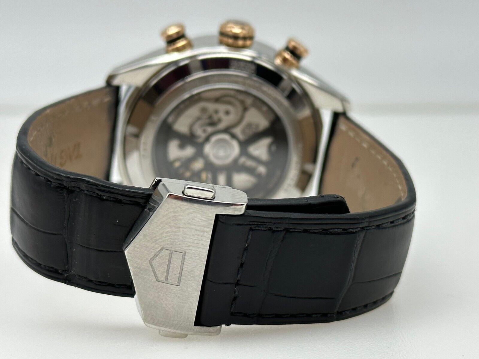 Stil-Nummer: CBN2A5A.FC6481
Jahr: 2021
Modell: TAG Heuer Carrera
MATERIAL des Gehäuses: Edelstahl mit 18k Rose Gold Drückern
Band: Leder mit Edelstahl-Faltschließe
Lünette: Schwarze Keramik 
Zifferblatt: Schwarz
Gesicht: Saphirglas 
Gehäusegröße: