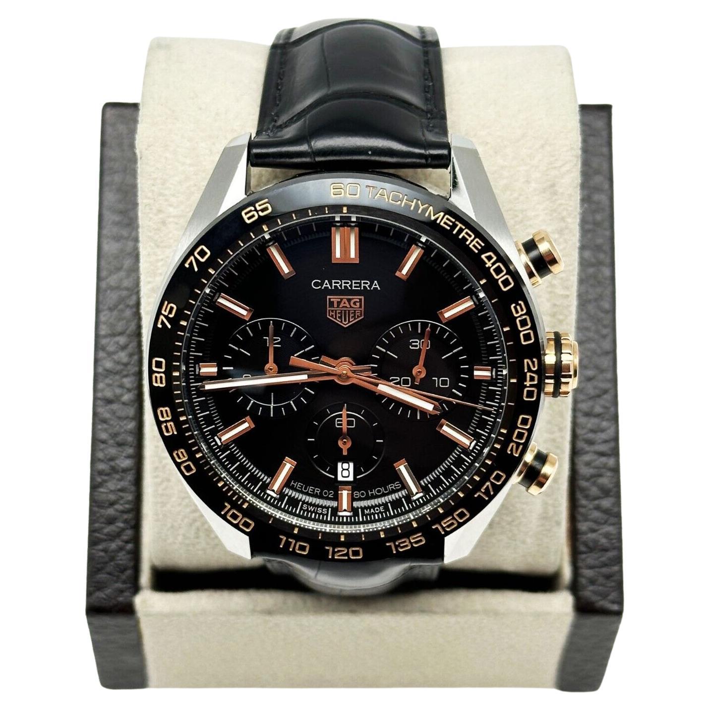 TAG Carrera CBN2A5A.FC6481 Chronograph Stainless Rose Gold Box Paper 2021 For Sale