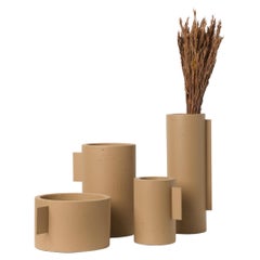Collection Tag, ensemble de 4 pots en béton beige