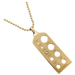 Fred Tag Collection Graduation Diamond Plaque Yellow Gold Pendant