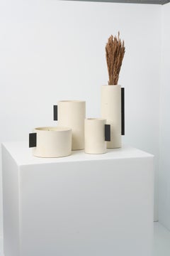 The Collective, ensemble de 4 pots en béton blanc