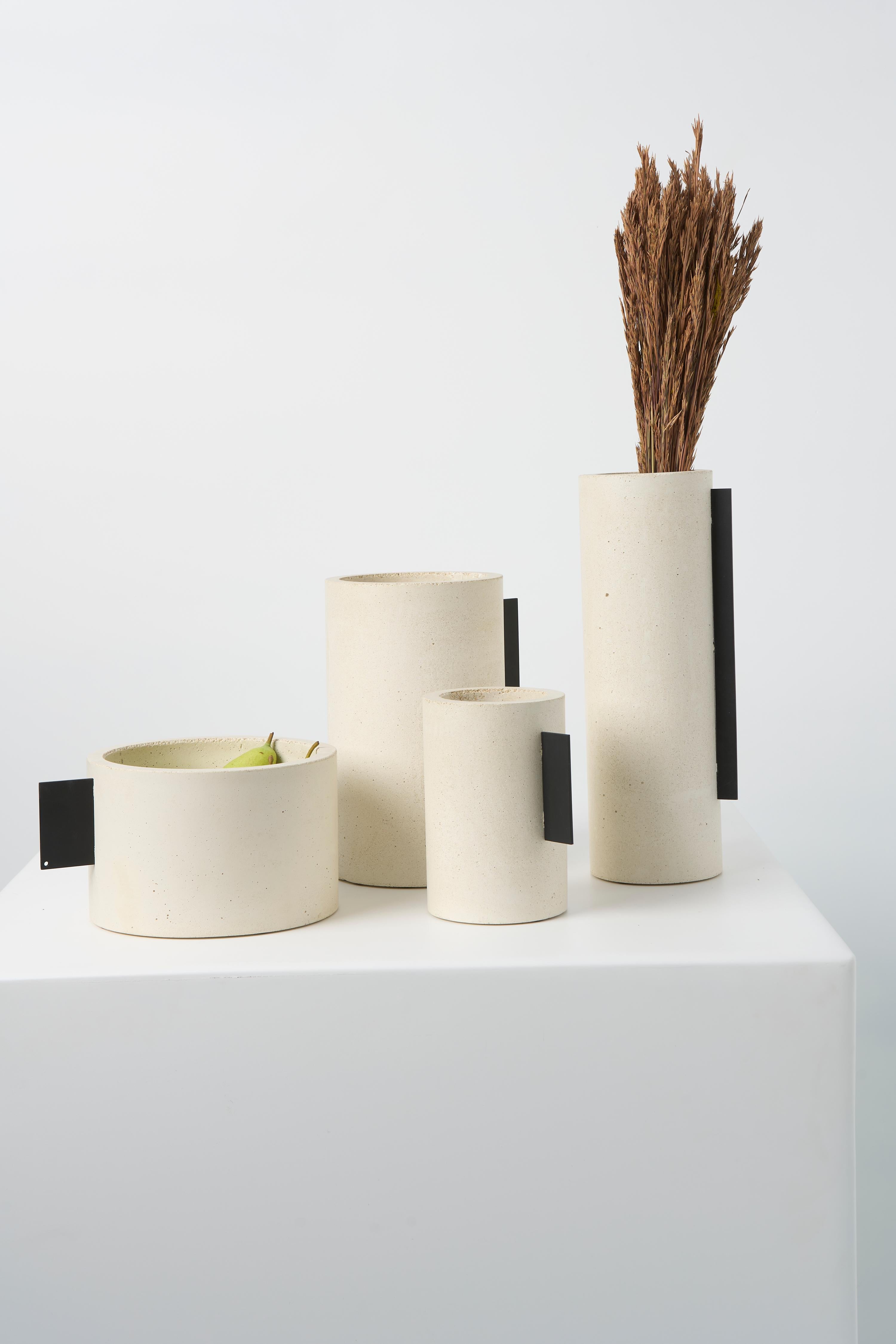 Minimalismo Collection'S, Set di 4 vasi in cemento bianco in vendita