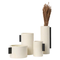 The Collective, ensemble de 4 pots en béton blanc