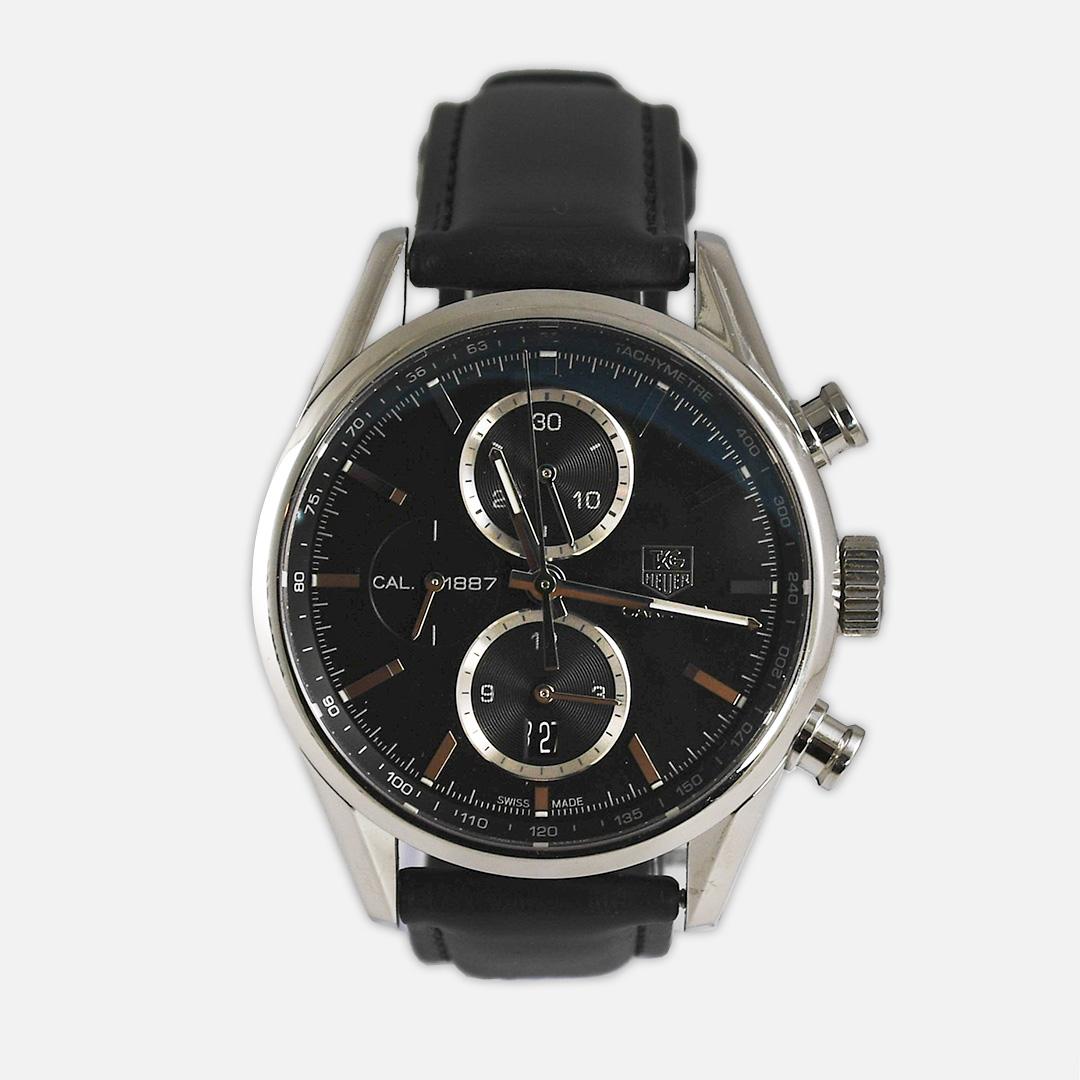Tag Heuer 1887 Stainless Steel Carrera Calibre Watch (41mm) In Excellent Condition For Sale In Laguna Beach, CA