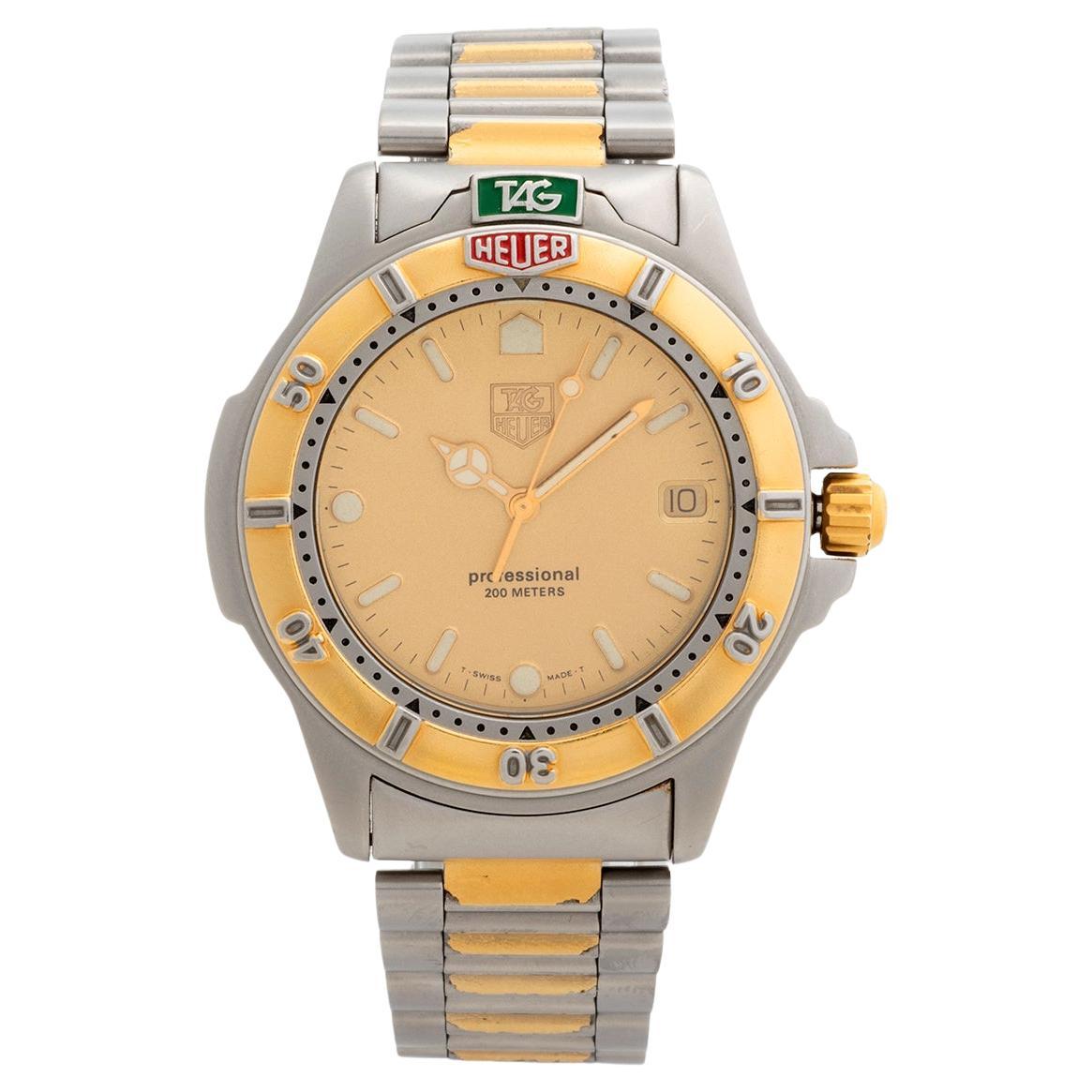 TAG Heuer 4000 Professional Quarz, 40mm Edelstahl/Goldfarbenes Gehäuse, um 1990