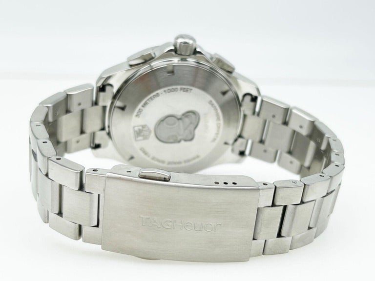 Tag Heuer Aquaracer 300M CAP2111 Chronograph Silber Zifferblatt Edelstahl 42mm bei 1stDibs