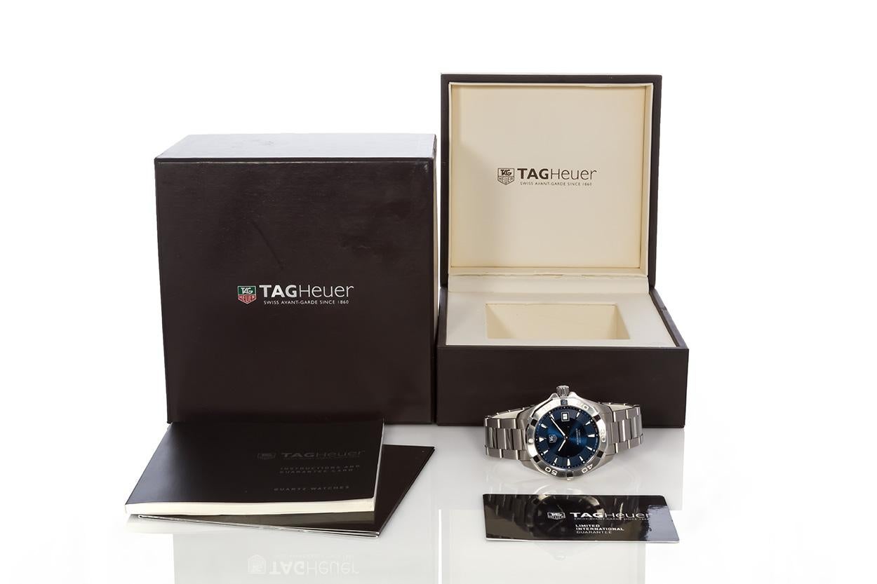 TAG Heuer Aquaracer Stainless Steel Quartz Men's Watch WAY1112 Box and Papers 4