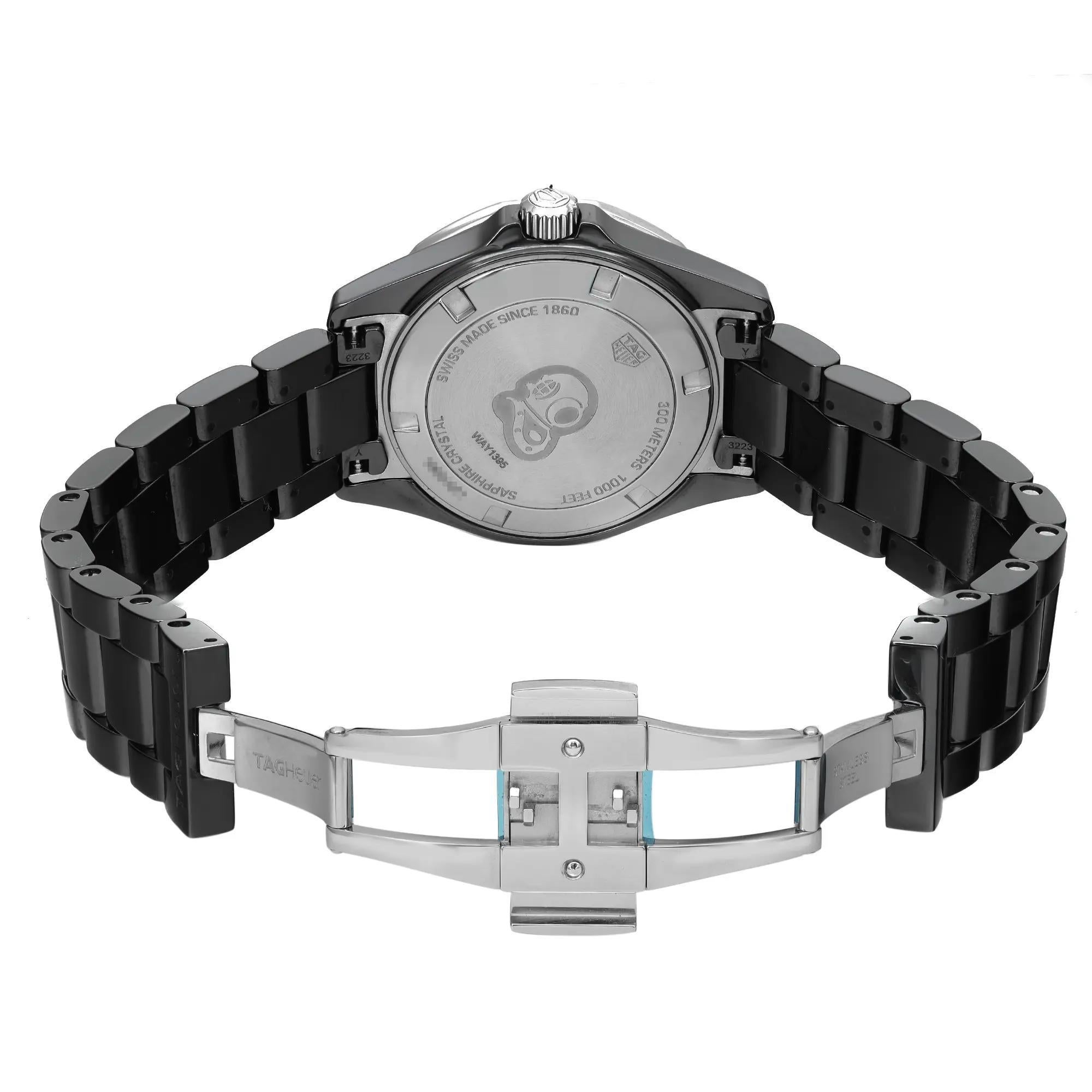 Tag Heuer Aquaracer 35mm Ceramic Diamond Black Dial Ladies Watch WAY1395.BH0716 2