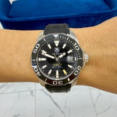 Reloj TAG Heuer Aquaracer de 41 mm, referencia way211a.ft6068, con esfera negra, correa de caucho y caja de acero