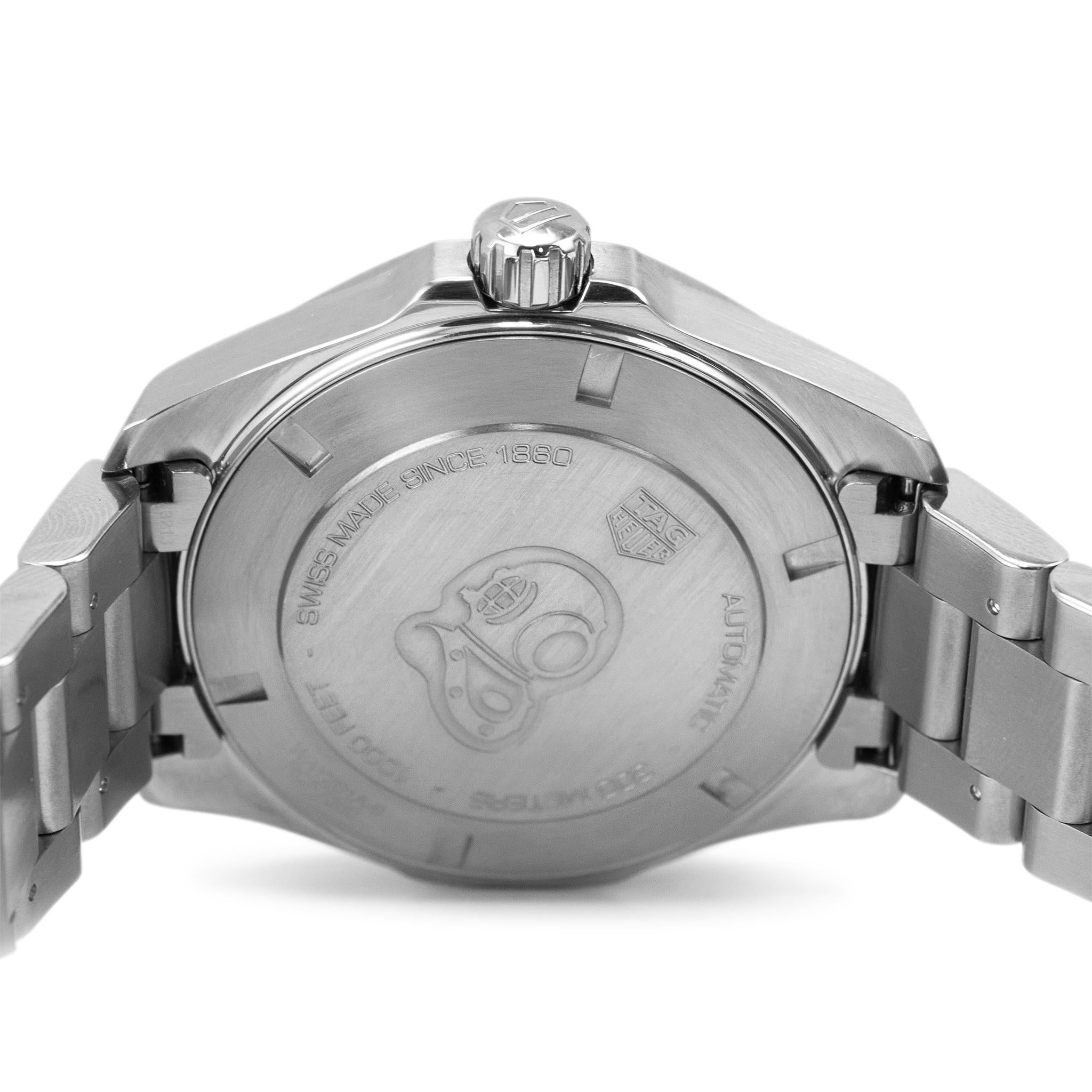 TAG Heuer Aquaracer 43MM WAY101A Schwarzes Zifferblatt 300M Automatikuhr aus Edelstahl Herren im Angebot
