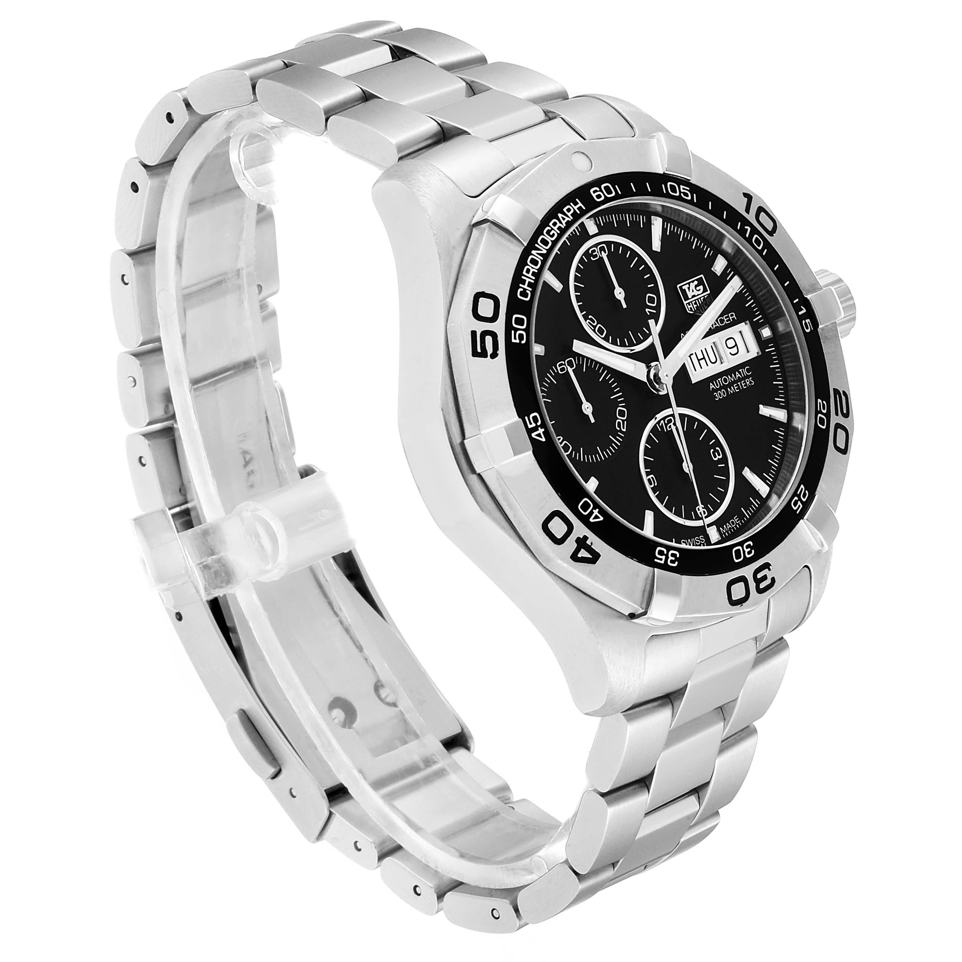 TAG Heuer Aquaracer Black Dial Chronograph Men’s Watch CAF2010 In Excellent Condition For Sale In Atlanta, GA