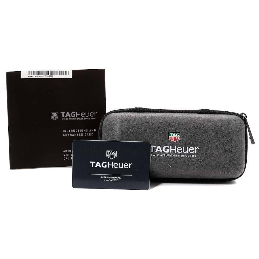 Tag Heuer Aquaracer Black Dial Rubber Strap Steel Mens Watch WAY211A Card For Sale 5