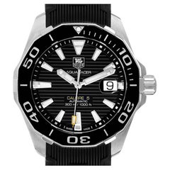 TAG Heuer Aquaracer Black Dial Rubber Strap Steel Mens Watch WAY211A Card