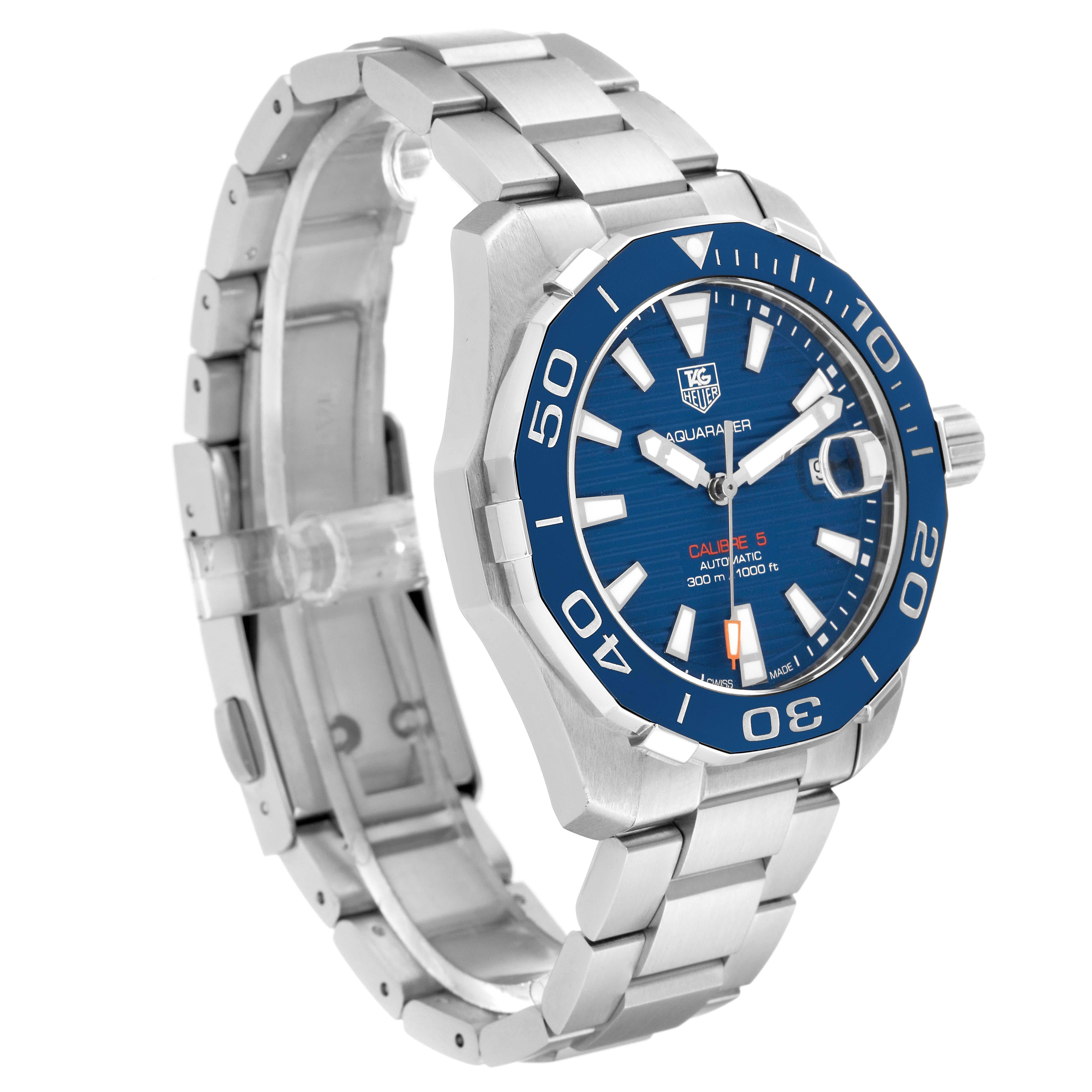 Tag Heuer Aquaracer Blue Dial Automatic Steel Mens Watch WAY211C 3
