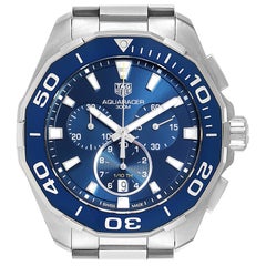 TAG Heuer Aquaracer Blue Dial Chronograph Men's Watch CAY111B Box Card